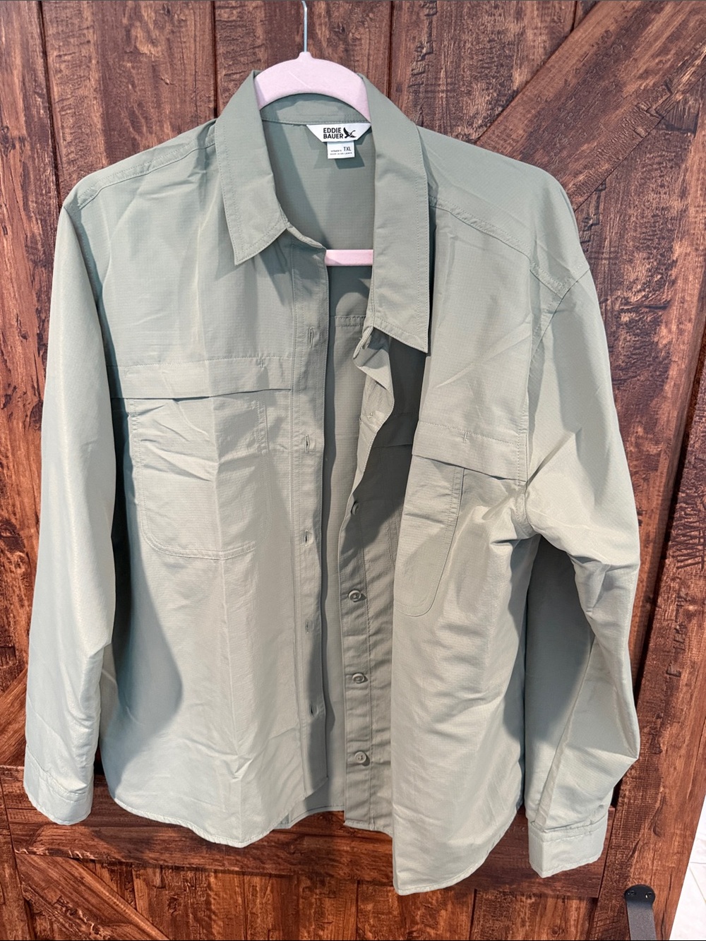 Eddie Bauer Men's Shirt Jacket in Sage Green
